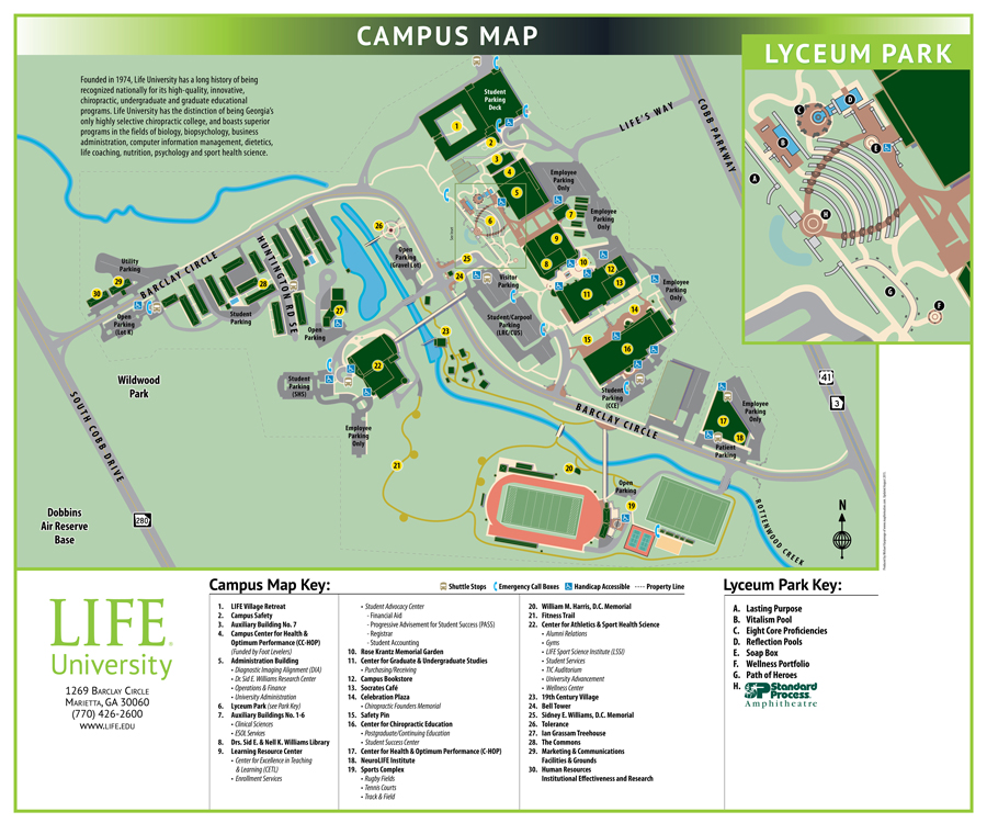 Campus Maps Life University. A World Leader in Holistic