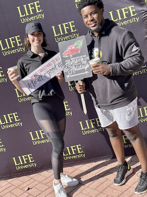 students on club day on campus