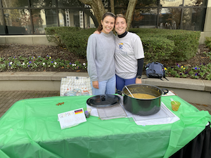 students celebrating spring on campus